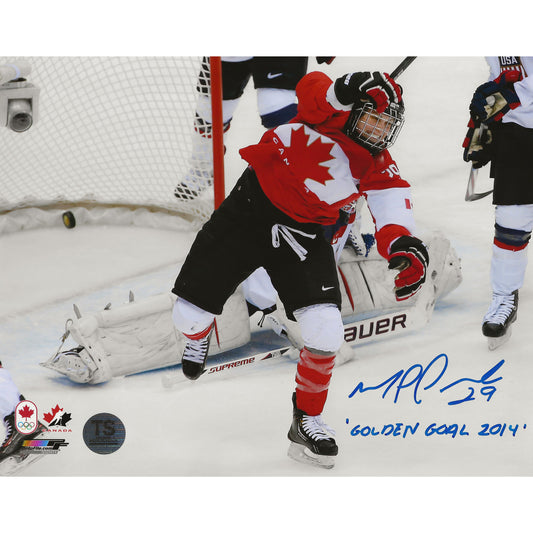 Marie Philip-Poulin Autographed Team Canada 2014 Olympics 8x10 Photo Inscribed "Golden Goal 2014"