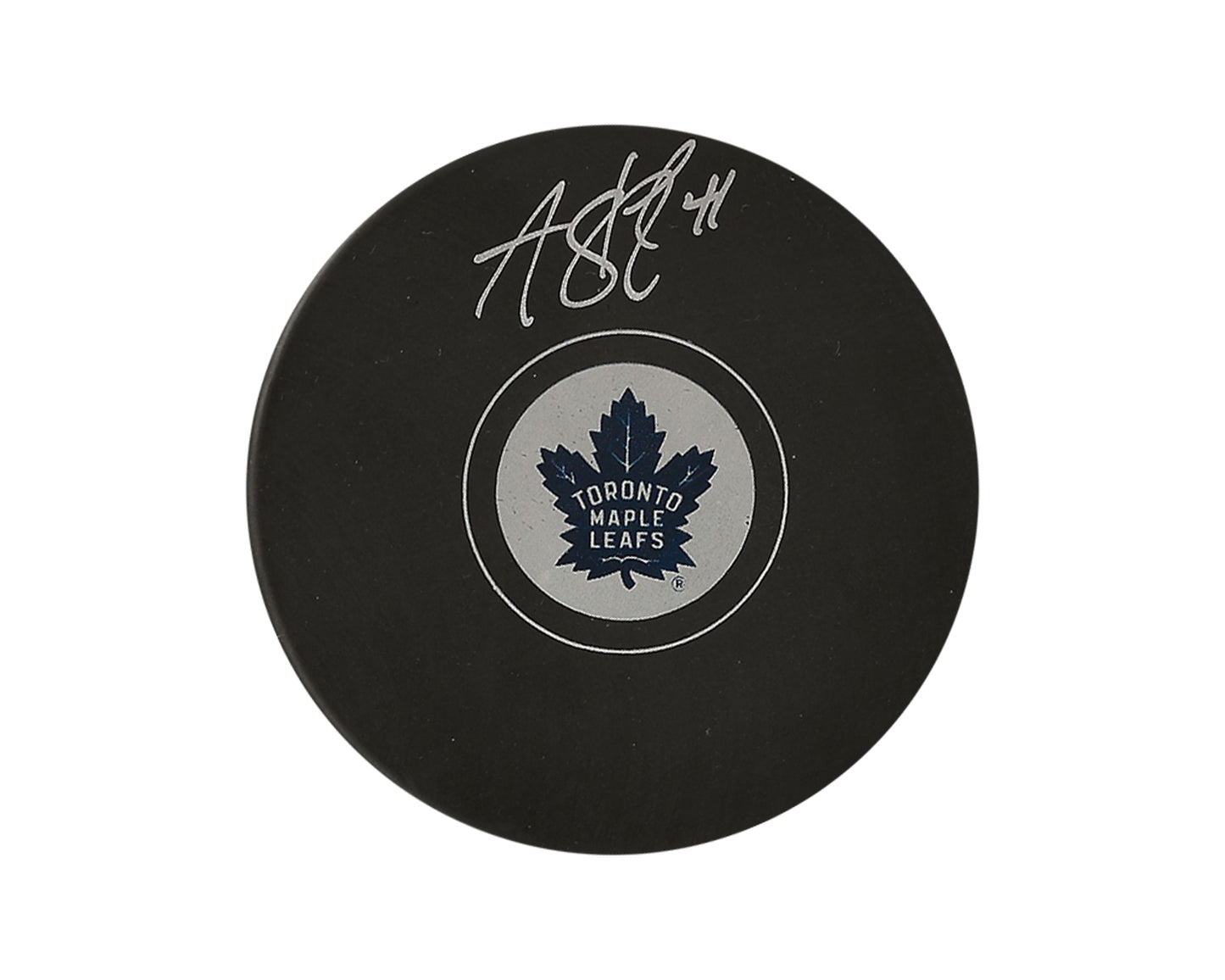 Anthony Stolarz Autographed Toronto Maple Leafs Autograph Model Puck