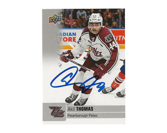 Akil Thomas Autographed 2019-20 Upper Deck CHL #38 Hockey Card