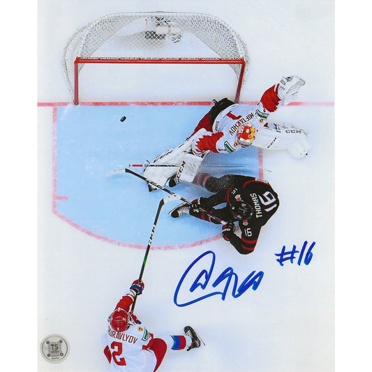 Akil Thomas Autographed Team Canada 2020 World Juniors Golden Goal Aerial View 8x10 Photo