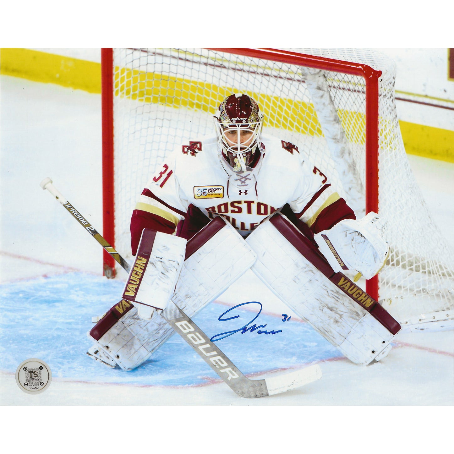 Joseph Woll Autographed Boston College Eagles Goalie Stance 8x10 Photo