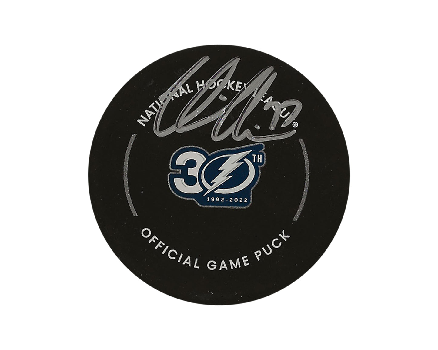 Victor Hedman Autographed Tampa Bay Lightning 30th Anniversary Official Game Puck