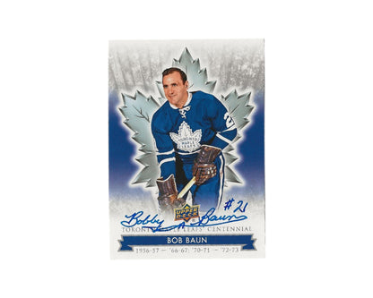 Bobby Baun Autographed 2017 Upper Deck Toronto Maple Leafs Centennial #37 Hockey Card