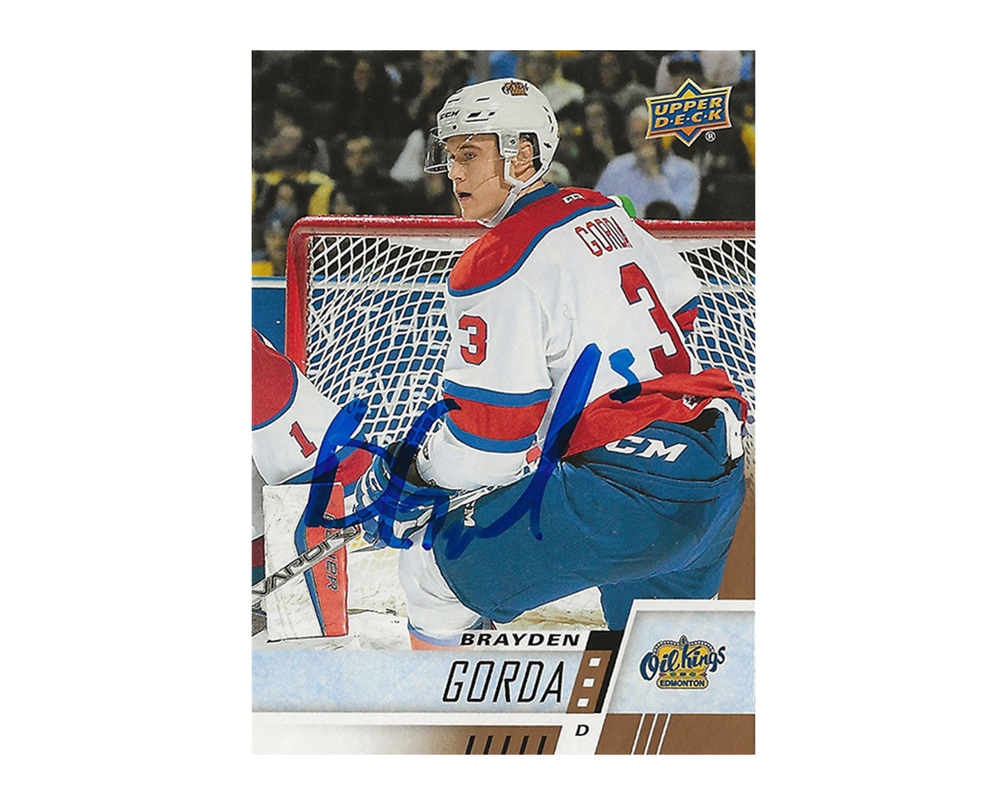 Brayden Gorda Autographed 2017-18 Upper Deck CHL #129 Hockey Card