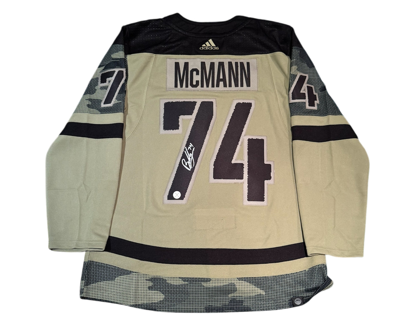 Bobby McMann Autographed Toronto Maple Leafs Salute to Service Adidas Jersey