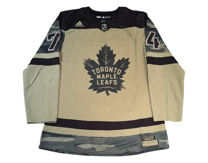 Bobby McMann Autographed Toronto Maple Leafs Salute to Service Adidas Jersey