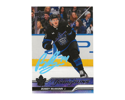 Bobby McMann Autographed 2023-24 Upper Deck Young Guns #479 Hockey Card