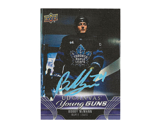 Bobby McMann Autographed 2023-24 Upper Deck Young Guns Canvas #C214 Hockey Card