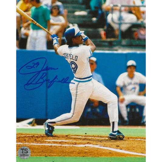 Jesse Barfield Autographed Toronto Blue Jays Swinging 8x10 Photo