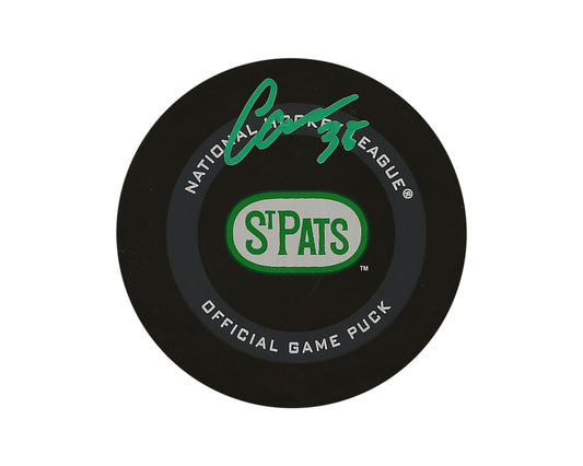 Ilya Samsonov Autographed Toronto Maple Leafs St. Pats Official Game Puck