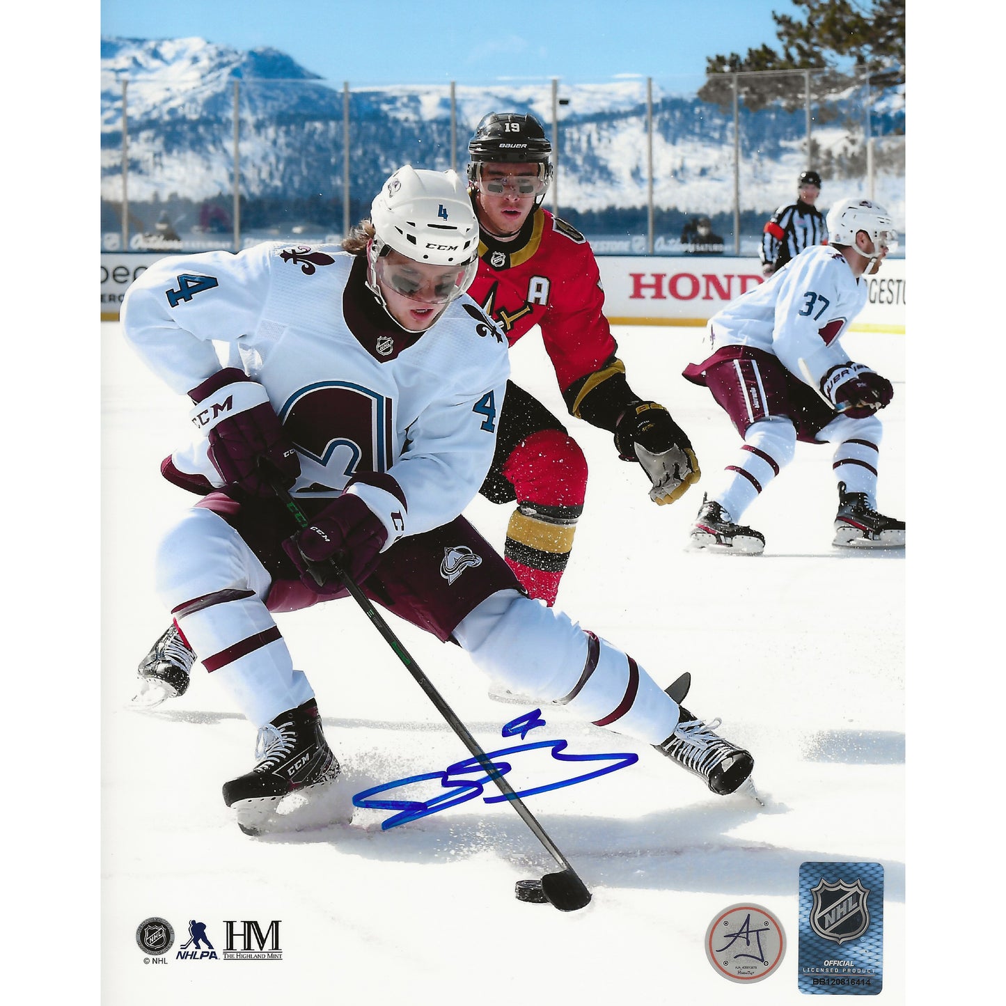 Bowen Byram Autographed Colorado Avalanche Lake Tahoe 8x10 Photo