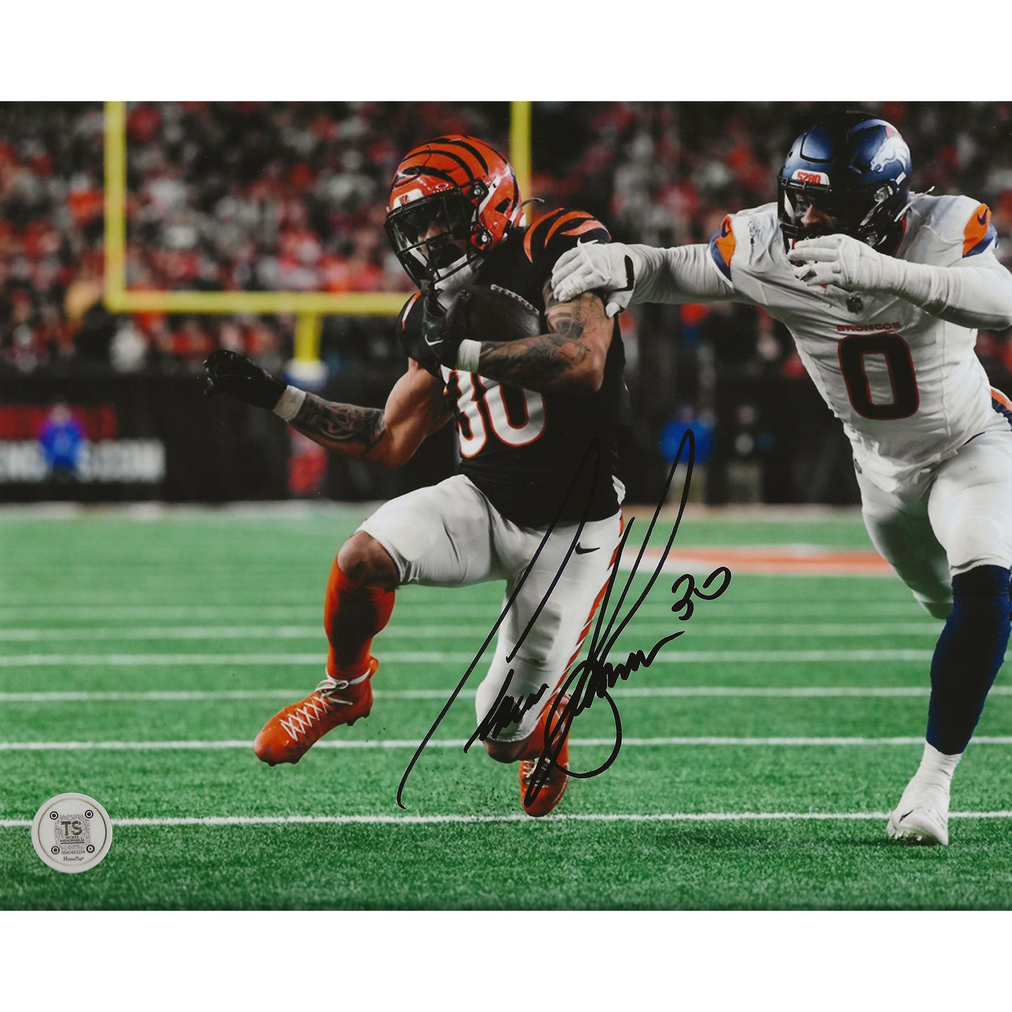 Chase Brown Autographed Cincinnati Bengals 8x10 Photo