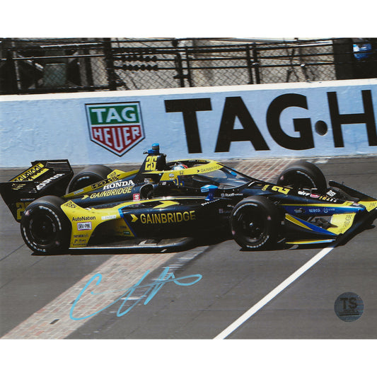 Colton Herta Autographed IndyCar Finish Line 8x10 Photo *As Is*