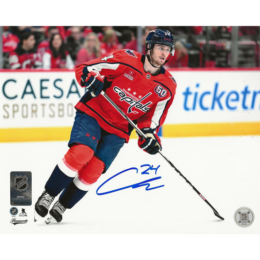 Connor McMichael Autographed Washington Capitals Head-Up 8x10 Photo