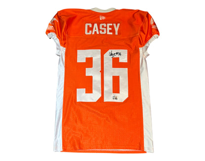 Aaron Casey Autographed & Player-Worn Toronto Argonauts Orange Jersey