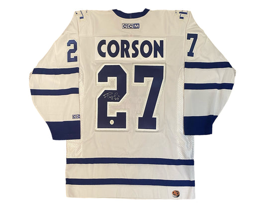 Shayne Corson Autographed Toronto Maple Leafs Away White CCM Replica Jersey