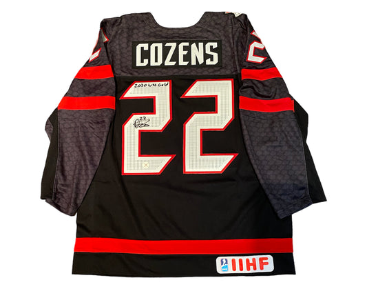 Dylan Cozens Autographed Team Canada Alternate Black Nike Jersey Ins. "2020 WJC Gold"