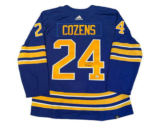 Dylan Cozens Autographed Buffalo Sabres Home Blue Adidas Jersey