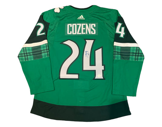 Dylan Cozens Autographed Buffalo Sabres St. Patrick's Day Adidas Jersey
