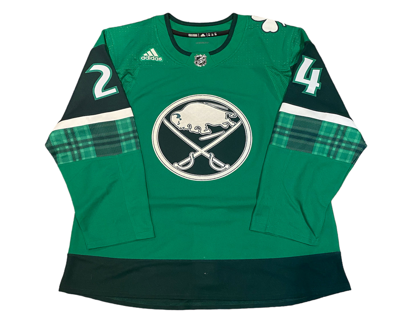 Dylan Cozens Autographed Buffalo Sabres St. Patrick's Day Adidas Jersey
