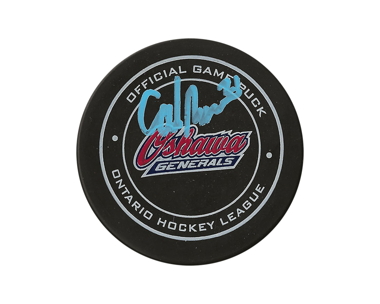 Calum Ritchie Autographed Oshawa Generals Official Game Puck