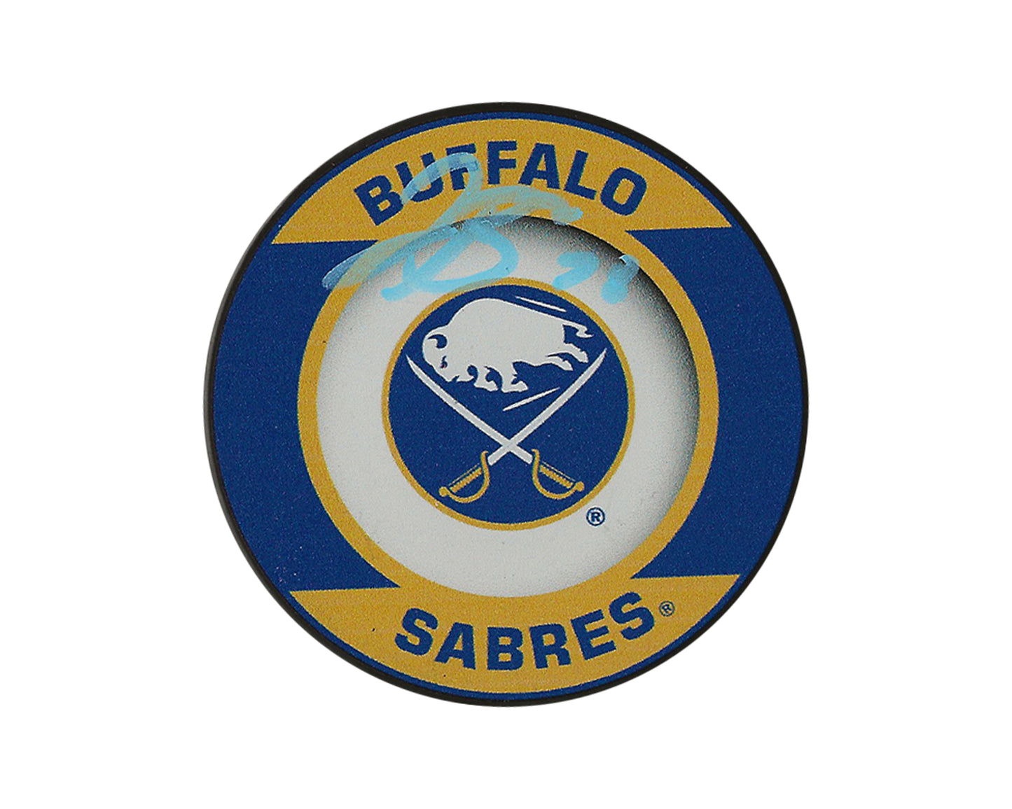 Jacob Bryson Autographed Buffalo Sabres Retro Souvenir Puck