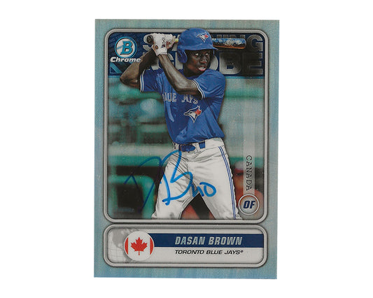 Dasan Brown Autographed 2020 Bowman Chrome Draft Spanning The Globe #STG-DB Baseball Card