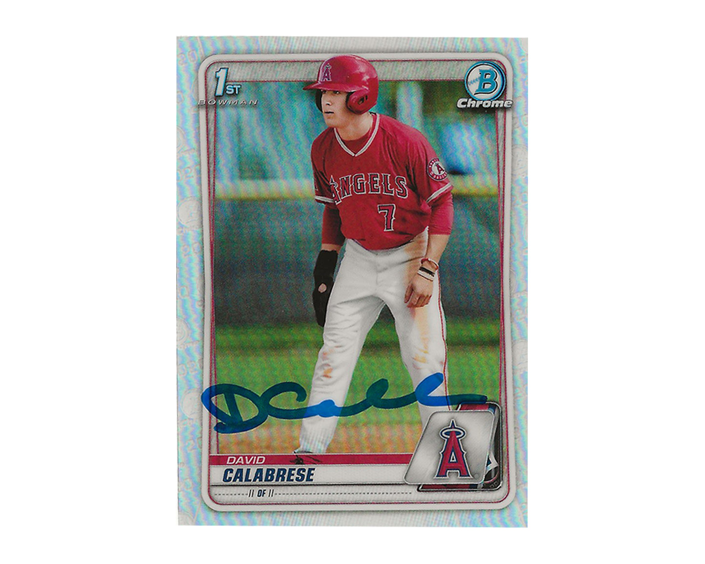 David Calabrese Autographed 2020 Bowman Chrome Draft Refractor #BD-103 1st Rookie Baseball Card