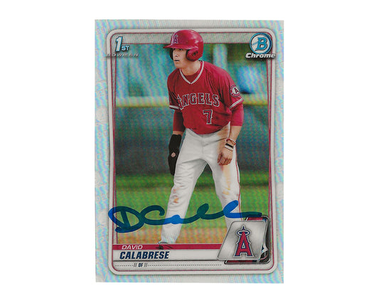 David Calabrese Autographed 2020 Bowman Chrome Draft Refractor #BD-103 1st Rookie Baseball Card