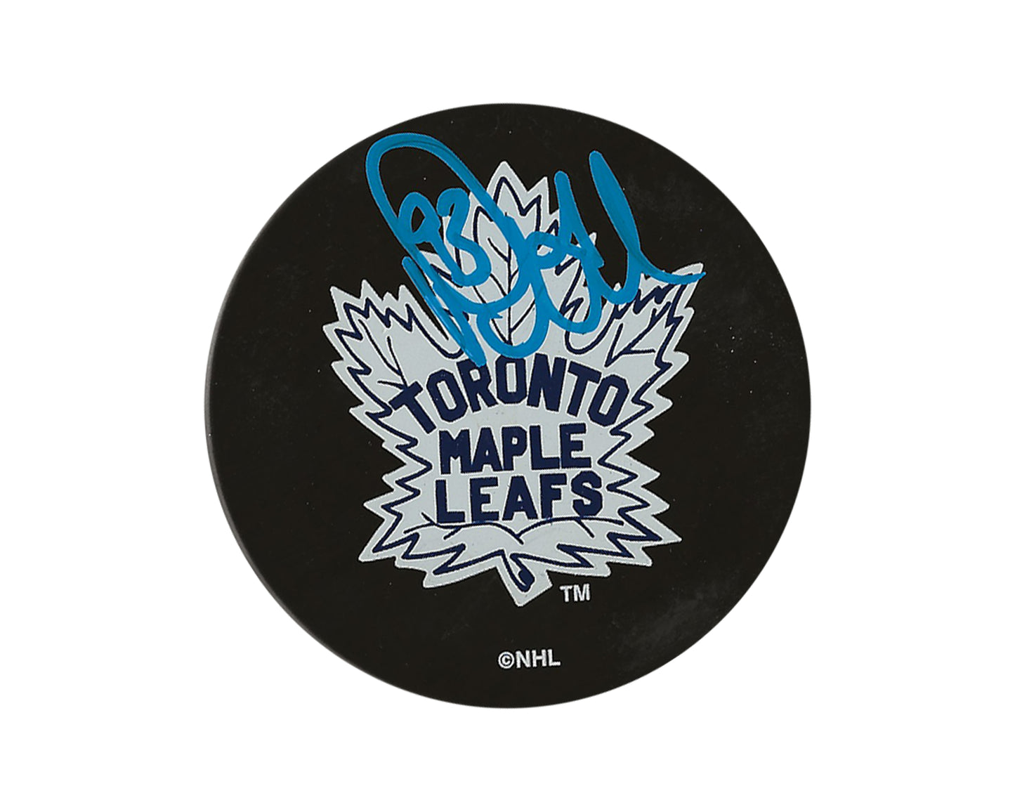 Doug Gilmour Autographed Toronto Maple Leafs Vintage Souvenir Puck