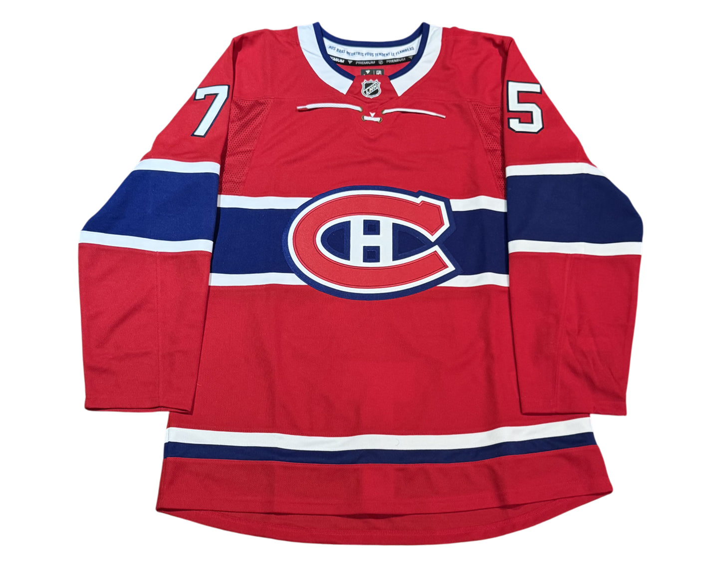 Jakub Dobes Autographed Montreal Canadiens Home Red Fanatics Premium Jersey Multi-inscribed