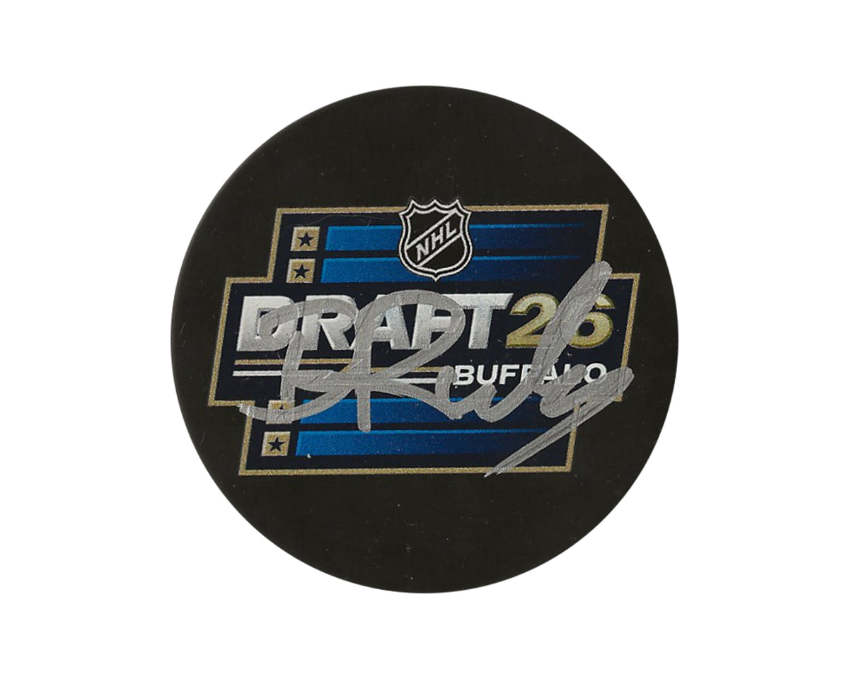 Daxon Rudolph Autographed 2026 NHL Draft Puck