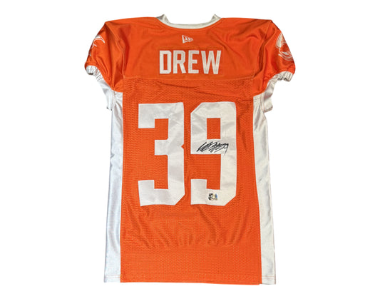 Willie Drew Autographed & Player-Worn Toronto Argonauts Orange Jersey