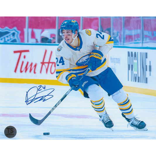 Dylan Cozens Autographed Buffalo Sabres 2022 Heritage Classic Skating 8x10 Photo