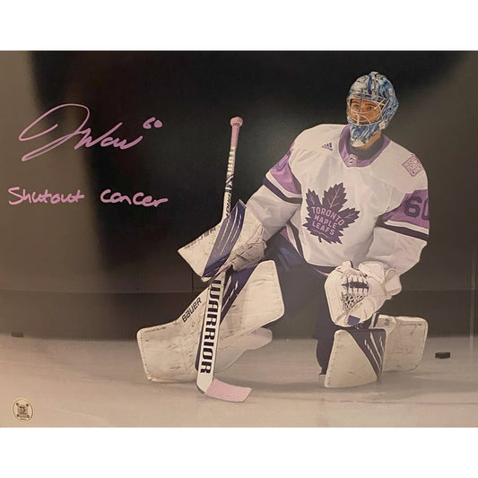 Joseph Woll Autographed Toronto Maple Leafs Hockey Fights Cancer Spotlight 11x14 Photo Inscribed "Shutout Cancer"