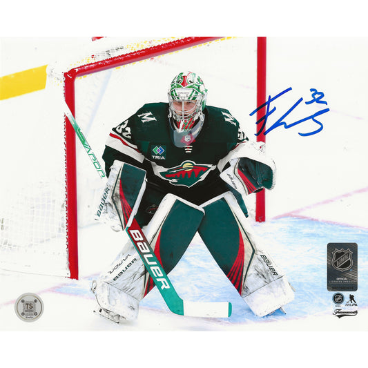 Filip Gustavsson Autographed Minnesota Wild Goalie Stance 8x10 Photo