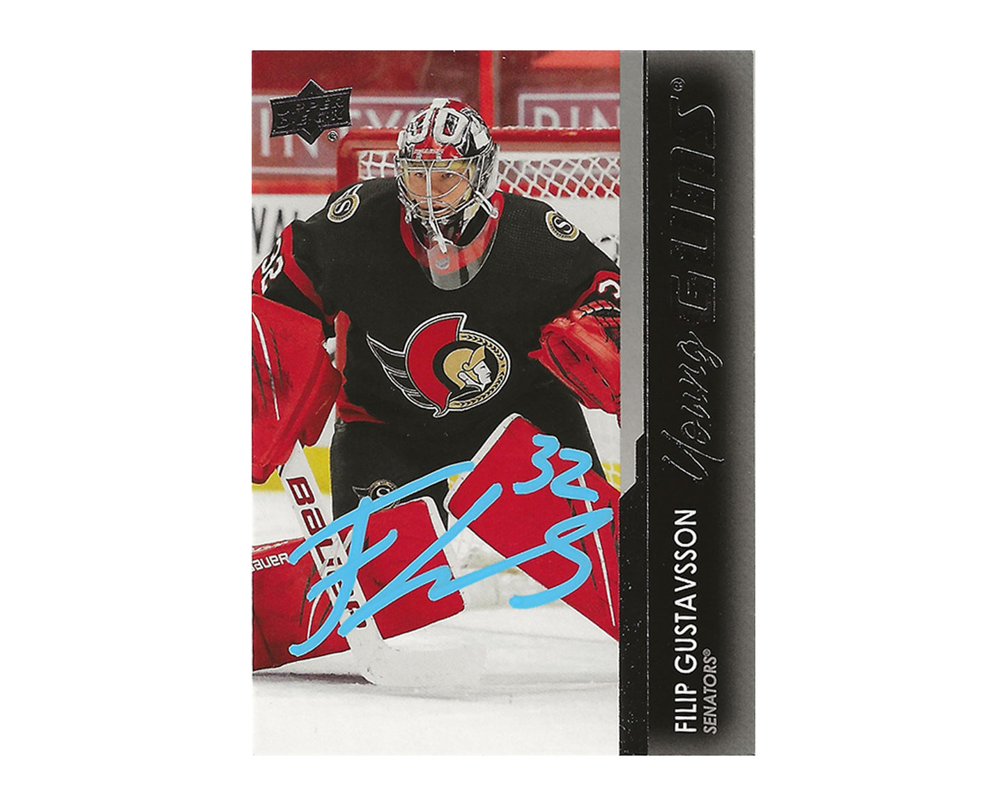 Filip Gustavsson Autographed 2021-22 Upper Deck Young Guns #248 Hockey Card