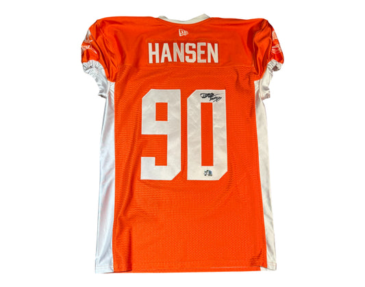 Thiadric Hansen Autographed & Player-Worn Toronto Argonauts Orange Jersey