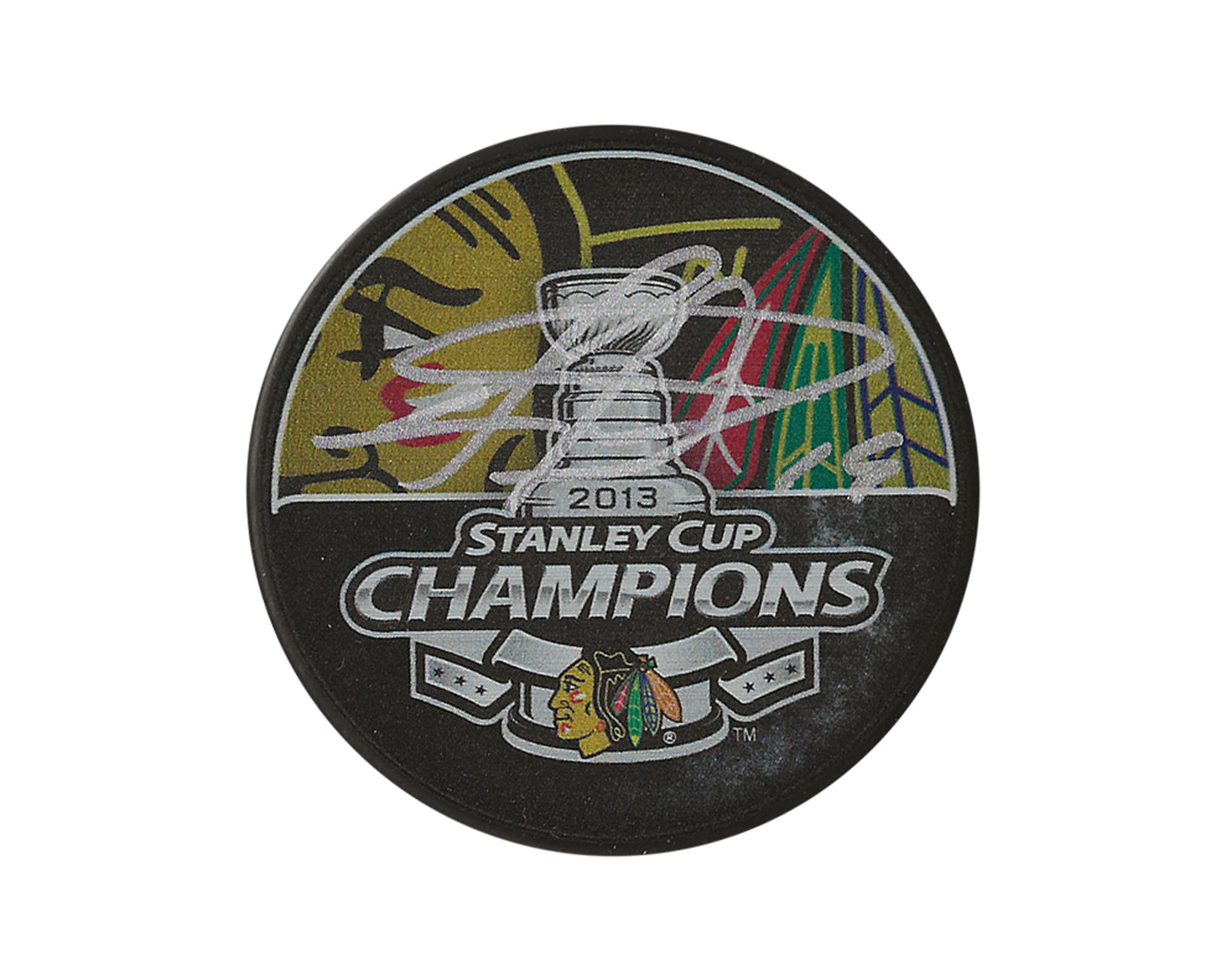 Jonathan Toews Autographed Chicago Blackhawks 2013 Stanley Cup Souvenir Puck