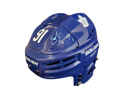 John Tavares Autographed Toronto Maple Leafs Royal Blue Bauer Replica Helmet