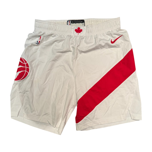 Jakob Poeltl Game-Used Toronto Raptors Nike Association Edition Shorts