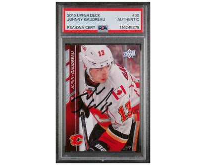 Johnny Gaudreau Autographed PSA 2015-16 Upper Deck Series 1 #30 Hockey Card