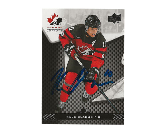 Kale Clague Autographed 2018-19 Upper Deck Team Canada #10 Hockey Card