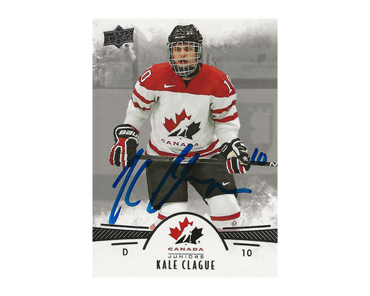 Kale Clague Autographed 2016-17 Upper Deck Team Canada #49 Hockey Card