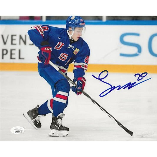 Lane Hutson Autographed USA World Juniors 8.5x11 Photo