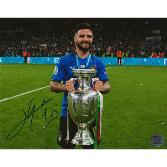 Lorenzo Insigne Autographed Italian National Soccer Team UEFA Euro 2020 Celebration 8x10 Photo