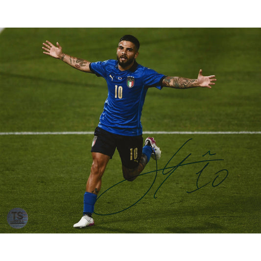 Lorenzo Insigne Autographed Italian National Soccer Team Goal Celebration 8x10 Photo