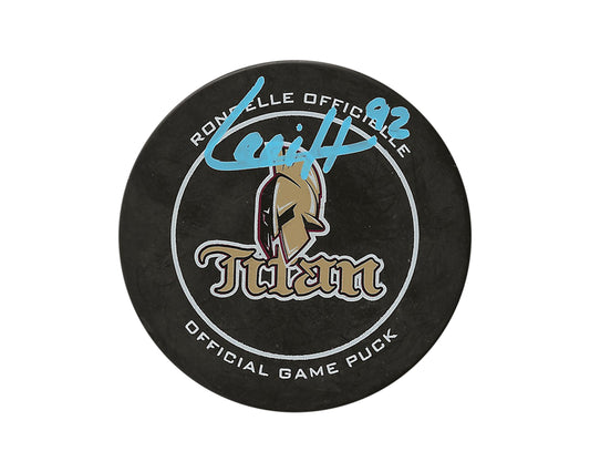 Hendrix Lapierre Autographed Acadie-Bathurst Titan Official Game Puck