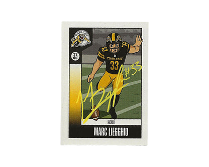 Marc Liegghio Autographed Hamilton Tiger Cats Cartoon Team Set #12 Football Card
