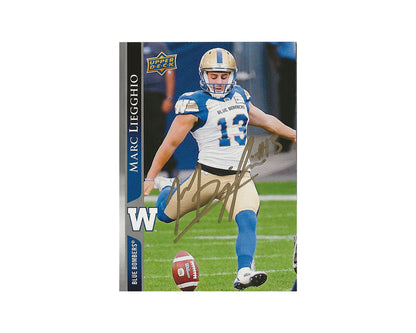 Marc Liegghio Autographed 2021 Upper Deck CFL #126 Football Card